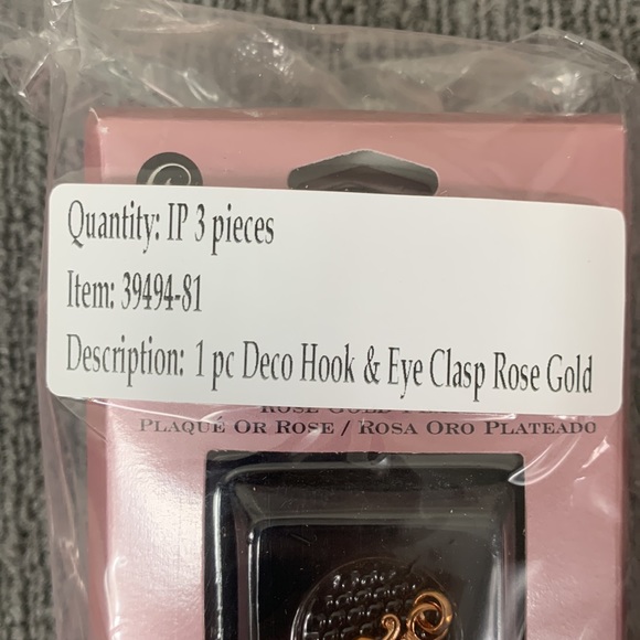 Set of 3 Cousin Rose Gold Elegance Deco Hook & Eye Clasp Rose Gold Plate 3949481 - Picture 2 of 11